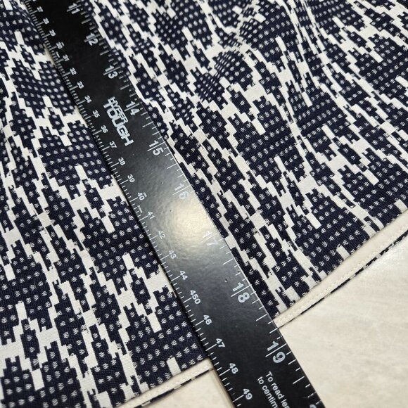 J.Crew‎ Skirt Womens 8 Blue White Geometric Textured Lined Zip Pockets Pleated - Picture 9 of 11